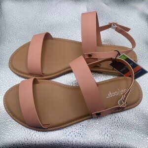 West Loop Women’s Pink Double Band Cushioned Insole Sandals Size 7/8 NWT